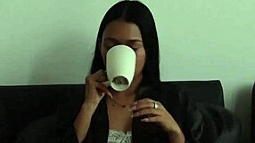 petite teen stepdaughter seduces stepdad fingering wet pussy behind stepmom in lingerie cumshot finale