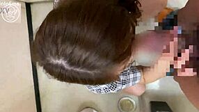 Monster Japanese OL Deepthroats Lines of Cocks in Office Shock!