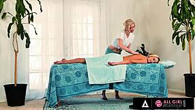 Hot Masseuse Serene Siren Scissors Kenna James Wildly!