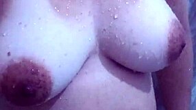 Chubby latina in lingerie toys her big natural tits belly craving hot submissive play