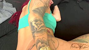 Redhead Milf Wife Cums on Vibrator in Pussy While Stepson Bareback Pounds Ass with Huge Cock Creampie