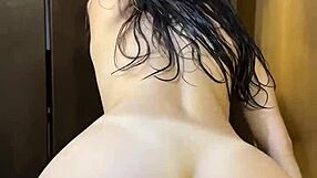 Shower-Fresh Skinny Roommate Rides Huge Cock Doggystyle in Dorm