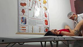 Naughty gynecologist fingers patient's tight asshole before bareback pounding him raw