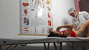 Naughty gynecologist fingers patient's tight asshole before bareback pounding him raw