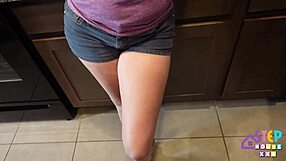 Brunette milf mommy melanie hicks teases with big natural tits before wet pov blowjob