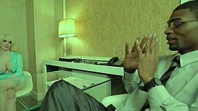 bigtitted shemale in lingerie bends over for interracial cock in tight ass