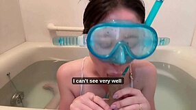 Minami Sally's Big Tits Tease In Underwater Snorkel Game