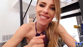 damn Jillian Janson takes her sweet time deepthroating and stroking Miles Long's huge cock in POV