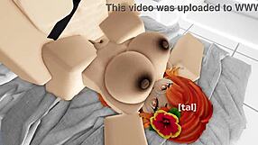 cute roblox girl bends for brutal pussy destruction and massive cumshot condo style