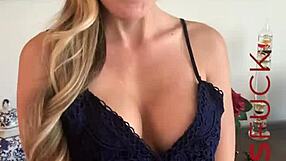 Hot busty blonde milf Ellie Lilly strips naked during casting interview