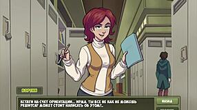 horny student maid slut deepthroats teacher cock cums in mouth on tits