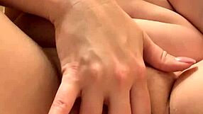 Chubby amateur milf rams huge dildo in fat pussy till panty pee squirt fail