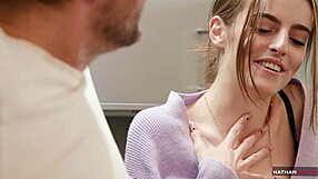 Skinny teen Alba Lalas' tight asshole gaped wide open by monster cock doggystyle rough