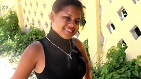 18yo Latina teen sucks big black cock deepthroat pov public blowjob on front lawn daylight