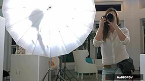 lesbian babes lick asses in hot threesome photoshoot tease 😍👅