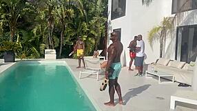 BTS BBC Gangbang Chloe Chevalier Petite Blonde Takes Monster Cocks Poolside