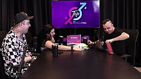 bus collector stuffs monica lima's pussy while cuck watches table side