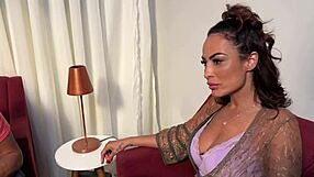 Brazilian maid blackmailed into juicy interracial footjob and pussy fuck by husband cuckold