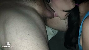 mmm relaxing with latina teen licking sucking daddy's huge balls closeup orgasm taboo love