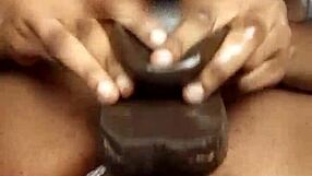 girl spreads ass wide for quick dildo toy insertion