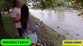 duck feeding got wild serina sucks dick and swallows dean's hot load