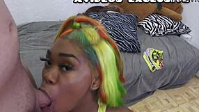 wet ebony ass bent over for rough black interracial doggystyle cumshot