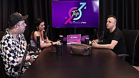 bus collector stuffs monica lima's pussy while cuck watches table side