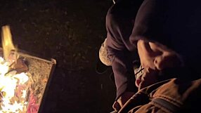 Guy Impregnates Curvy Pregnant Woman with Creampie Fuck Right in Open Campsite