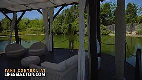 pov horny anal bitch alexis crystal tests your cock riding skills outdoors