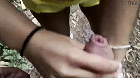 hey monika fox gives a topless quickie blowjob swallowing cum deep in jungle