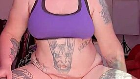 skinny babe rides massive dildo gaping her hairy beaver wide