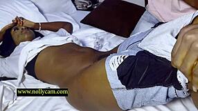 Horny babe gets wet pussy massaged then stuffed by monster cock