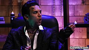 Crazy goth teens Kenzie Reeves Kira Noir Jane Wilde share giant cock foursome hardcore