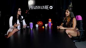 wanna hear how this sheer red halloween fairy couple dives into exhibitionist swinging spots for wild group sex?