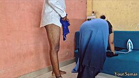 Stepmom bends over office desk for son-in-law creampie after big ass blowjob closeup homemade