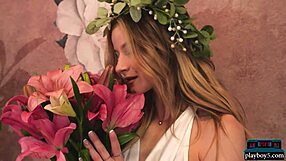 petite blonde playboy model roxy shaw strips teases small tits solo