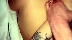 Wife flashes big tits in public toilet before outdoor fucking