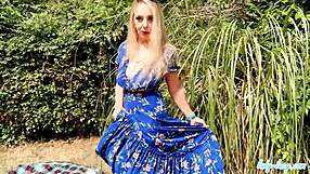 whoa, check Lucy gresty teasing her huge natural tits and nipples outdoors in lingerie!