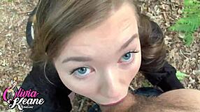 hey check out this hot teen giving pov outdoor blowjob fun