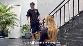 nerd boy, ready for milf neighbor karen sleent's outdoor fuck turning into cum-filled mouths?