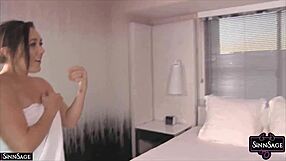 ariella ferrera drills sinn sage's pussy with huge dildo in sensual maid domination