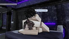 my roblox slut rides my big cock cowgirl bends over doggystyle and makes me cum twice straight