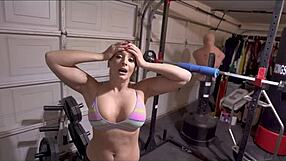 Stepmom Sheena Ryder's Oiled Workout Massage Turns into Bedroom Fuck Ride