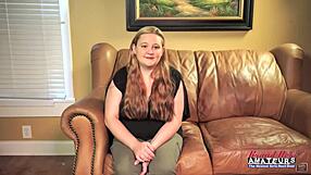 Does big titted ginger coed Rose deep rim that ass then swallow every cum drop after blowjob?