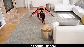 stepdad fingers then fucks stepdaughter's tight shaved pussy hardcore