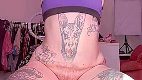 skinny babe rides massive dildo gaping her hairy beaver wide