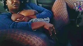 black milf yukisenpai fingers wet pussy roadside public car audio