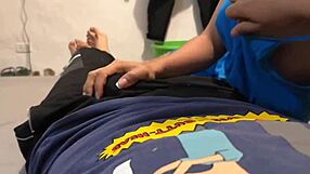 Super horny stepsis in room begs monster cock creampie quickie fuck