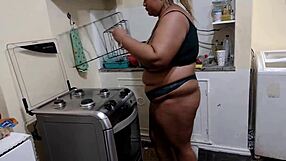 stepmom in panties around house makes stepson horny for secret fuck