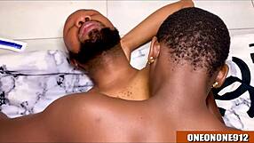 Thick Dick Explodes Cum Down Ebony Throat While Sucking